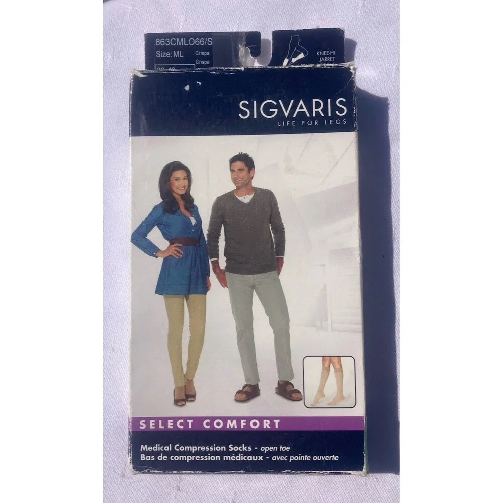 Sigvaris 863 Select Comfort Open Toe Knee Highs w/Grip Medium Long Crispa 30-40